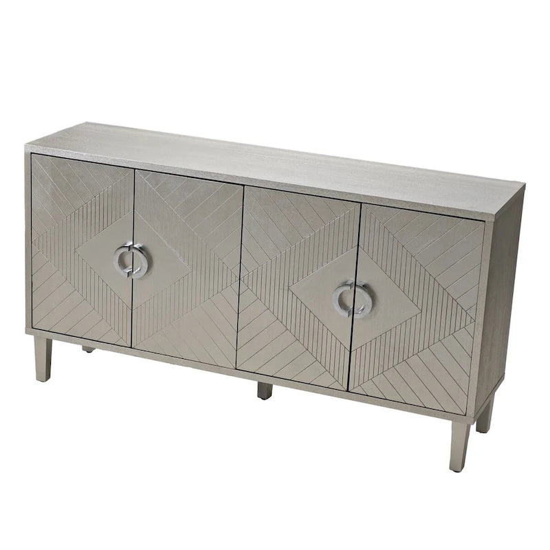 Buffet 4 portes avec placage en bois massif