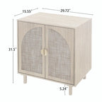 Meuble de rangement en rotin avec étagères réglables