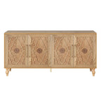 Grand meuble de rangement avec portes sculptées motif floral