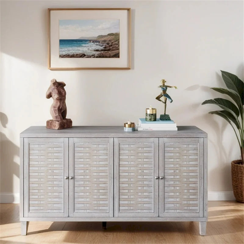 Accent Cabinet 4 Door Wooden Cabinet Sideboard Buffet Storage Cabinet