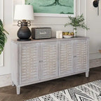 Armoire d'appoint 4 portes en bois buffet de rangement