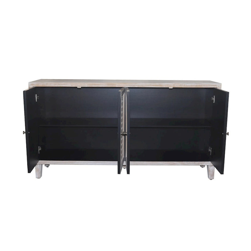 Armoire d'appoint 4 portes en bois buffet de rangement