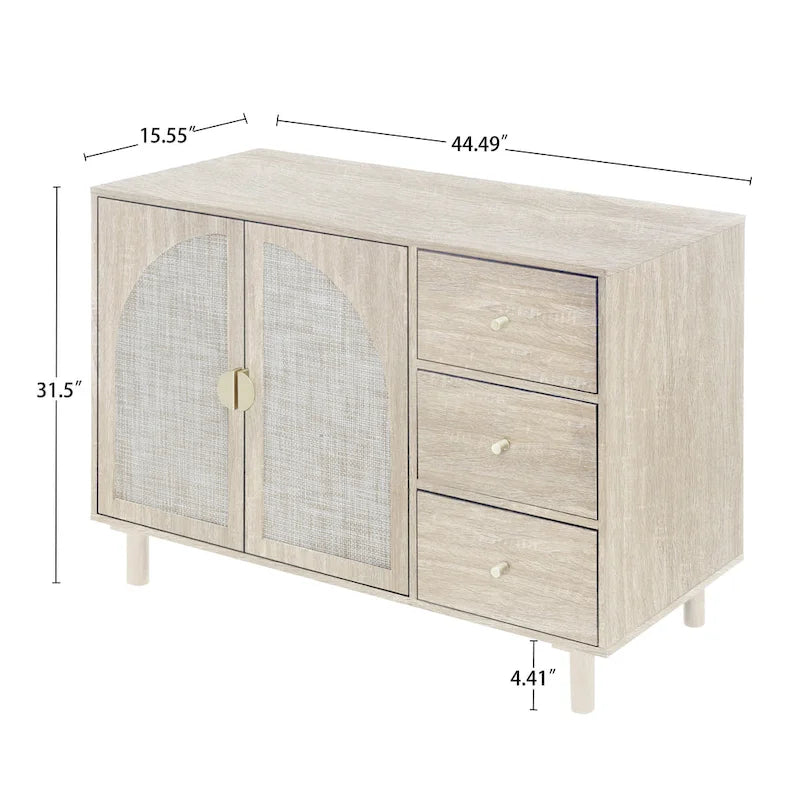 Armoire 2 portes 3 tiroirs