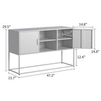 Buffet vaisselier - Pieds réglables, dispositif anti-basculement, poignée élégante, fermeture magnétique silencieuse et finition écologique