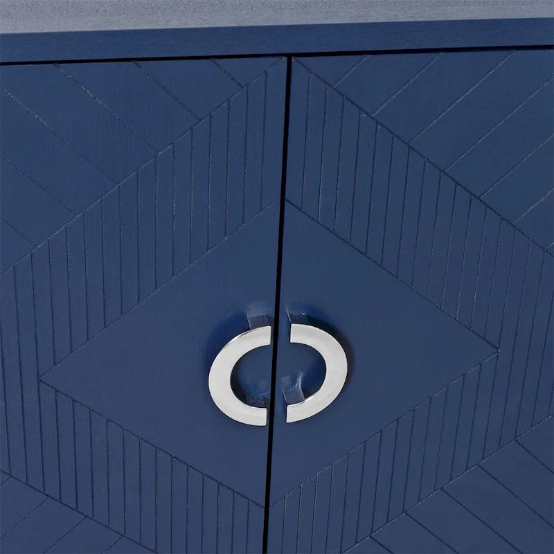Armoire de rangement 4 portes élégante et fonctionnelle avec pieds en pin et MDF