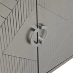 Armoire de rangement 4 portes élégante et fonctionnelle avec pieds en pin et MDF