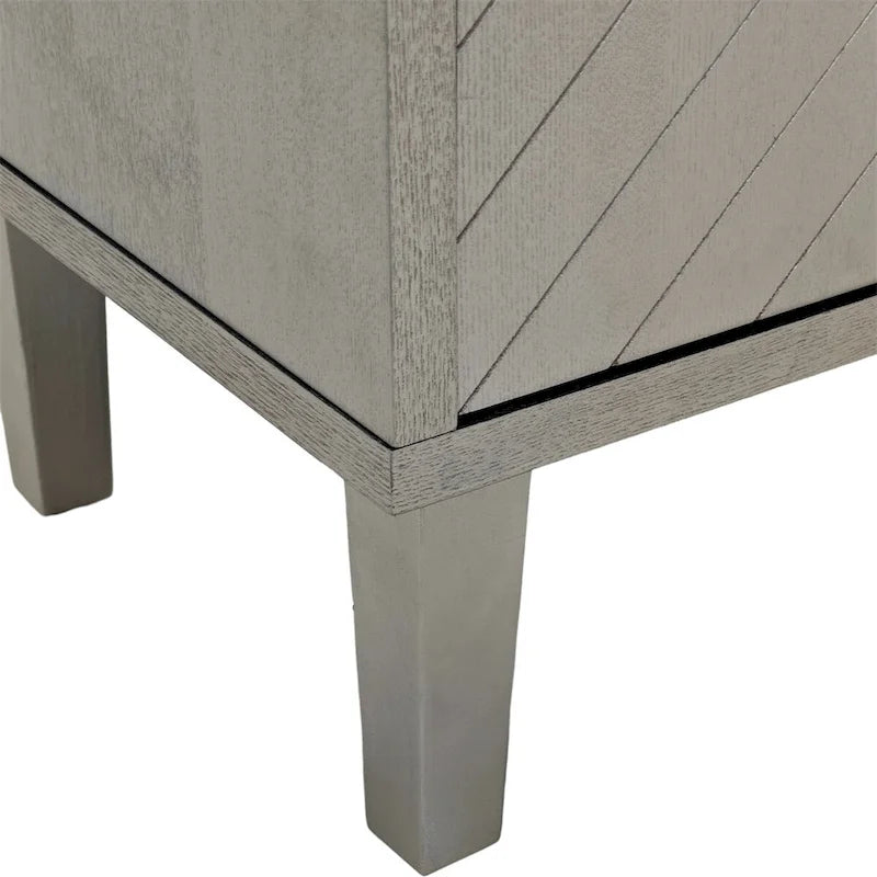 Armoire de rangement 4 portes élégante et fonctionnelle avec pieds en pin et MDF