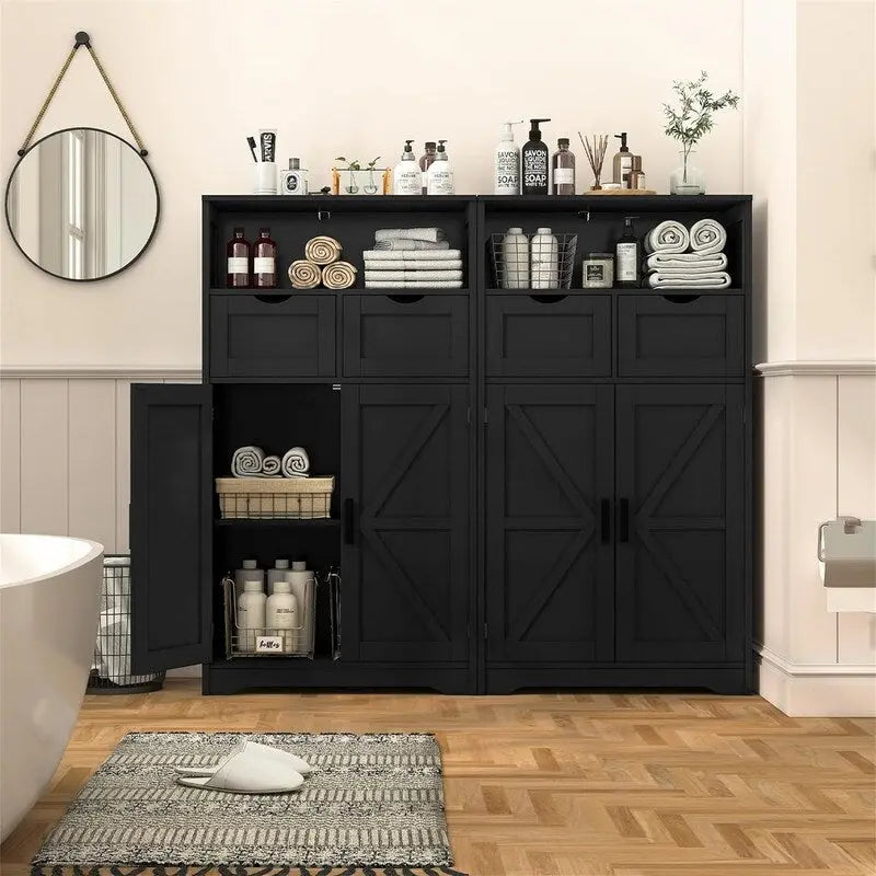 Meuble bas avec 2 portes et 2 tiroirs – 29 P x 60 L x 108,5 H cm