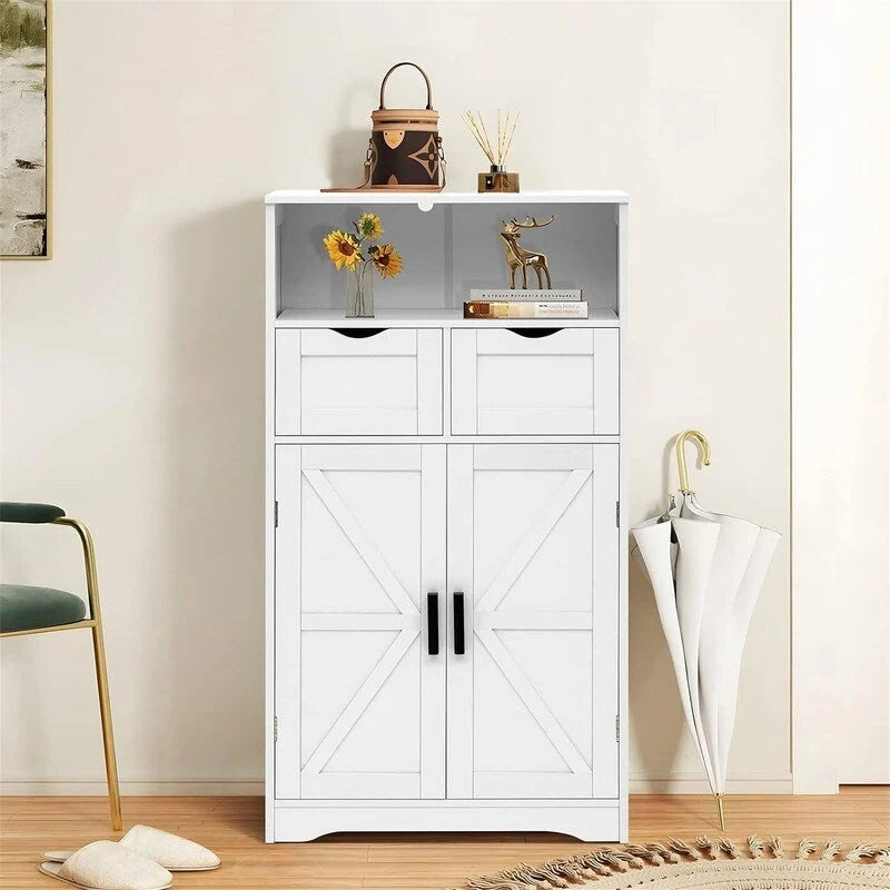 Meuble bas avec 2 portes et 2 tiroirs – 29 P x 60 L x 108,5 H cm