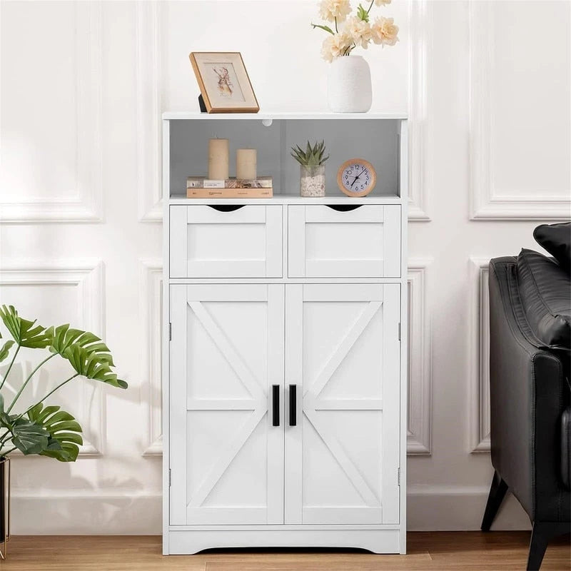 Meuble bas avec 2 portes et 2 tiroirs – 29 P x 60 L x 108,5 H cm