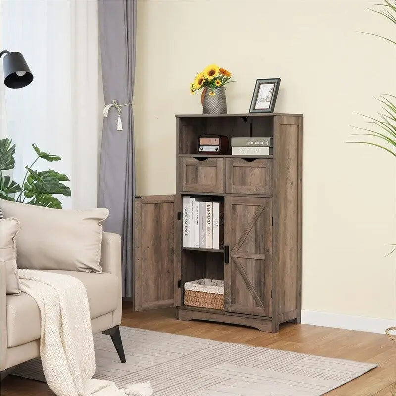 Meuble bas avec 2 portes et 2 tiroirs – 29 P x 60 L x 108,5 H cm