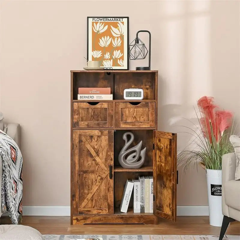 Meuble bas avec 2 portes et 2 tiroirs – 29 P x 60 L x 108,5 H cm