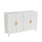 Buffet bahut avec 4 portes et étagères amovibles, pour salon, salle à manger, blanc ivoire