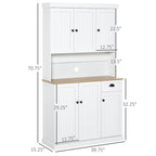 71 Buffet avec huche, armoire de rangement de cuisine moderne avec tiroir