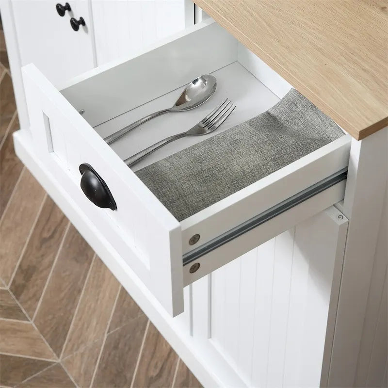 71 Buffet avec huche, armoire de rangement de cuisine moderne avec tiroir
