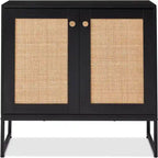 Meuble de rangement 2 portes en rotin - 15P x 31,5L x 32,5H