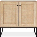 Meuble de rangement 2 portes en rotin - 15P x 31,5L x 32,5H