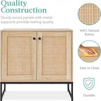 Meuble de rangement 2 portes en rotin - 15P x 31,5L x 32,5H