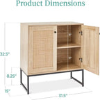 Meuble de rangement 2 portes en rotin - 15P x 31,5L x 32,5H