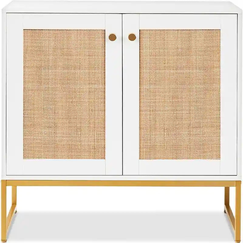 Meuble de rangement 2 portes en rotin - 15P x 31,5L x 32,5H