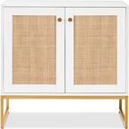 Meuble de rangement 2 portes en rotin - 15P x 31,5L x 32,5H