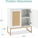 Meuble de rangement 2 portes en rotin - 15P x 31,5L x 32,5H