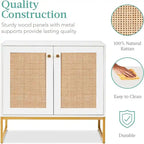 Meuble de rangement 2 portes en rotin - 15P x 31,5L x 32,5H
