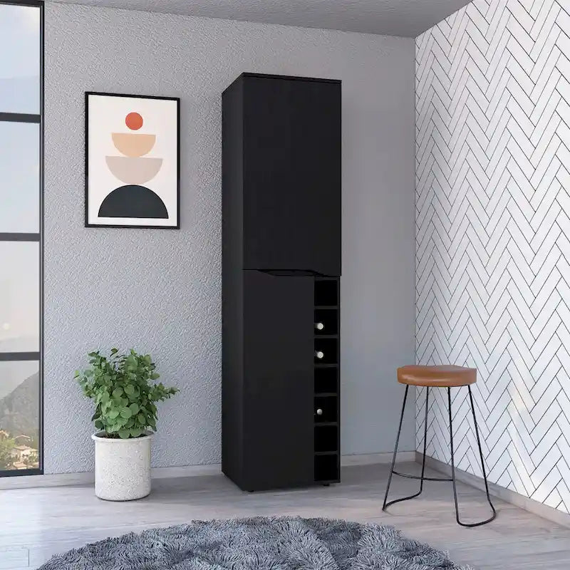 Armoire haute pour salon, appartement, chambre, noire