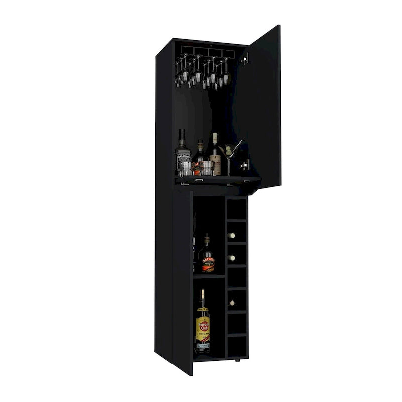 Armoire haute pour salon, appartement, chambre, noire