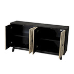 Buffet Vintage 4 Portes de 152 cm, Meuble de Rangement Autonome