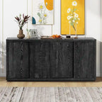 63 Meuble Buffet Quatre Portes avec Étagères Réglables pour Couloir Entrée Salon