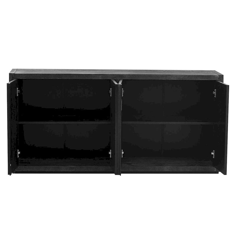 63 Meuble Buffet Quatre Portes avec Étagères Réglables pour Couloir Entrée Salon