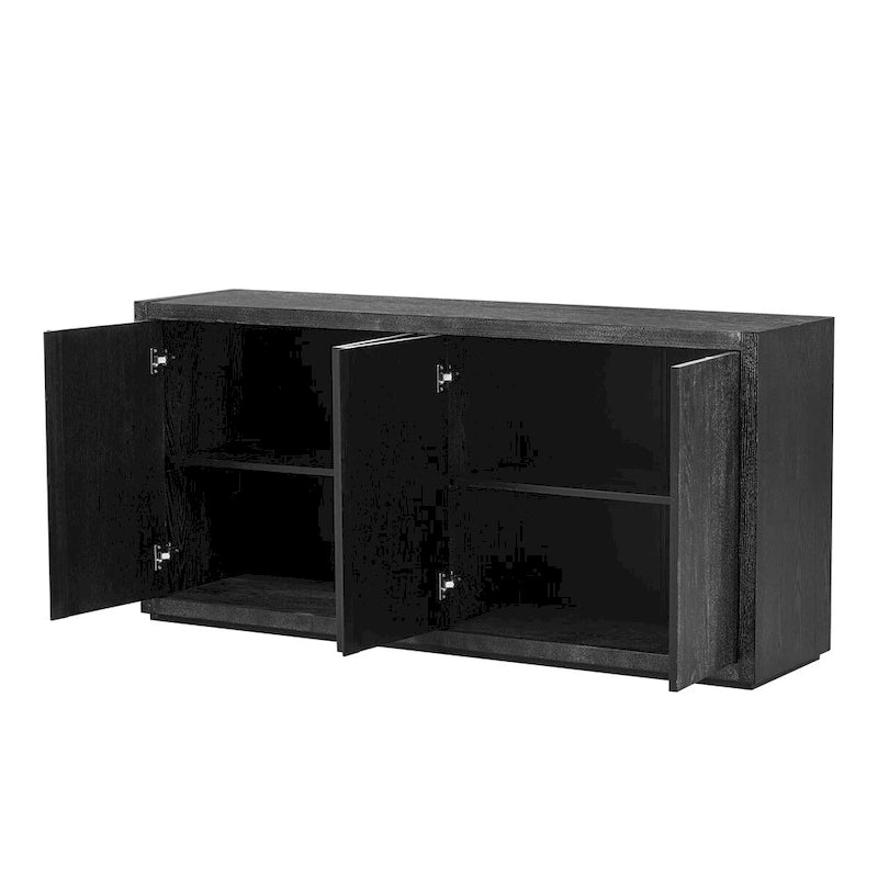 63 Meuble Buffet Quatre Portes avec Étagères Réglables pour Couloir Entrée Salon
