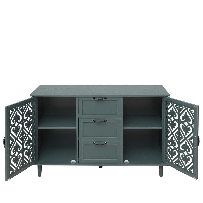 Meuble de rangement 2 portes et 3 tiroirs, meuble américain, convient pour chambre à coucher, salon, bureau