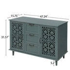 Meuble de rangement 2 portes et 3 tiroirs, meuble américain, convient pour chambre à coucher, salon, bureau