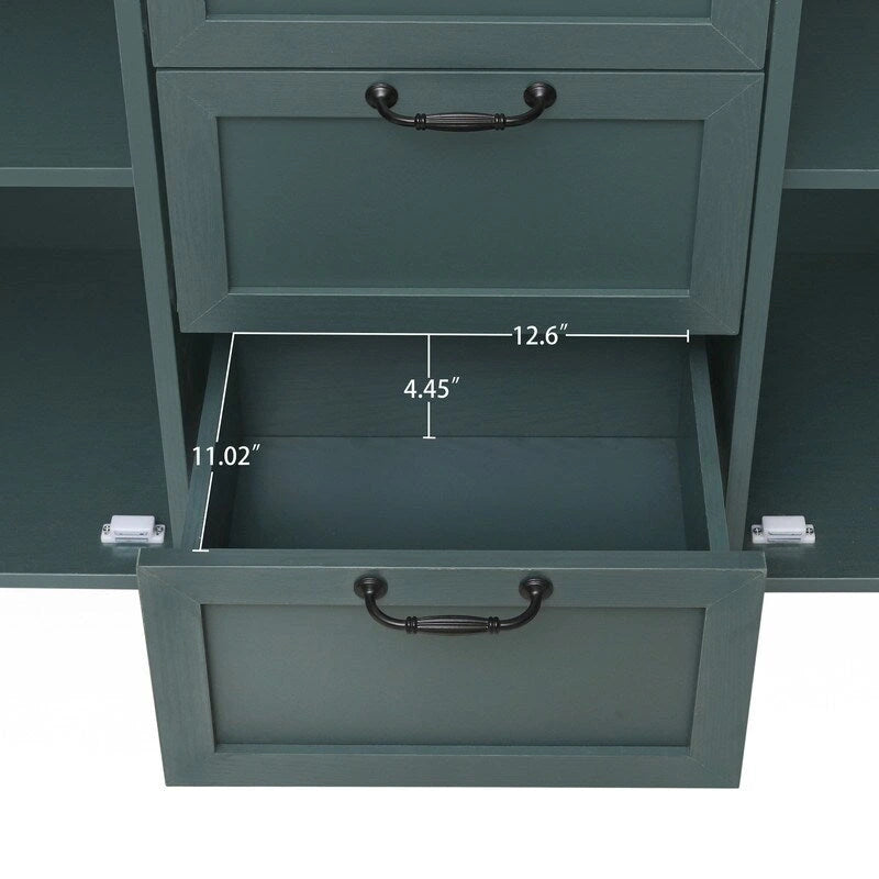 Meuble de rangement 2 portes et 3 tiroirs, meuble américain, convient pour chambre à coucher, salon, bureau