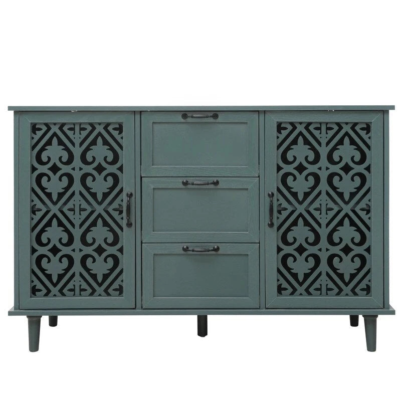 Meuble de rangement 2 portes et 3 tiroirs, meuble américain, convient pour chambre à coucher, salon, bureau