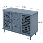 Meuble de rangement 2 portes et 3 tiroirs, meuble américain, convient pour chambre à coucher, salon, bureau