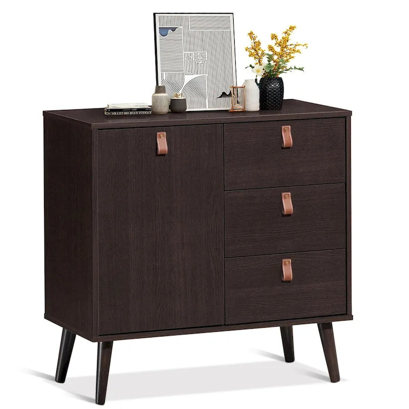 Buffet 3 tiroirs vitrine de rangement