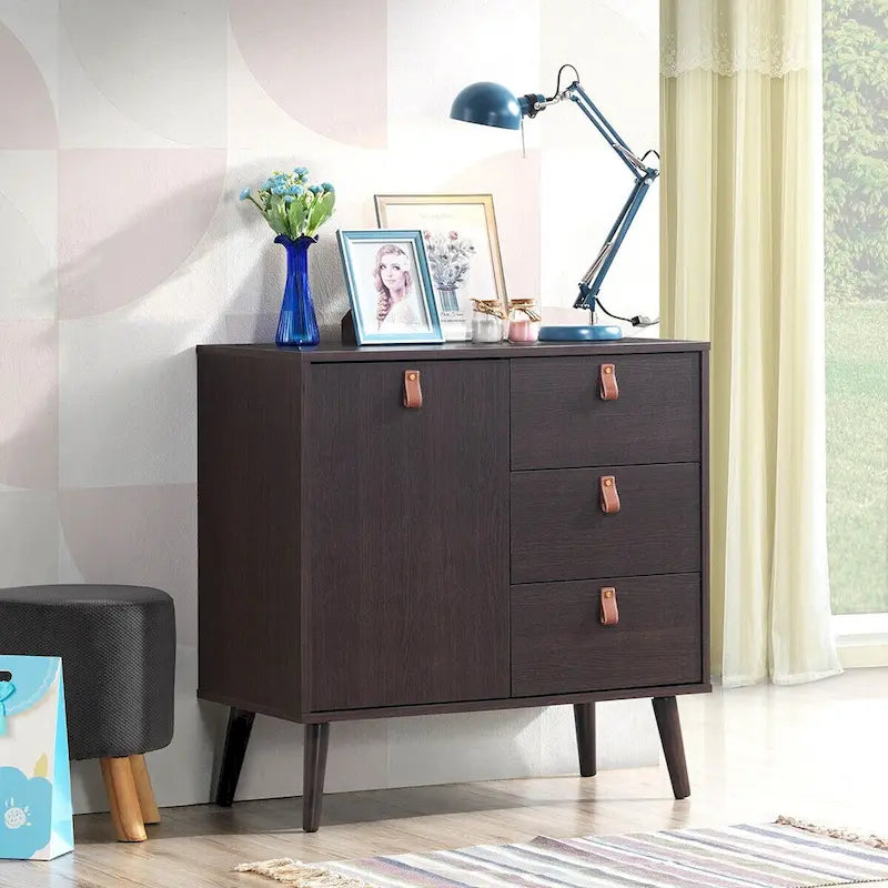 Buffet 3 tiroirs vitrine de rangement