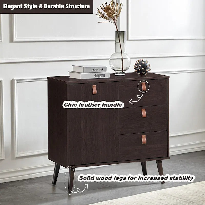 Buffet 3 tiroirs vitrine de rangement