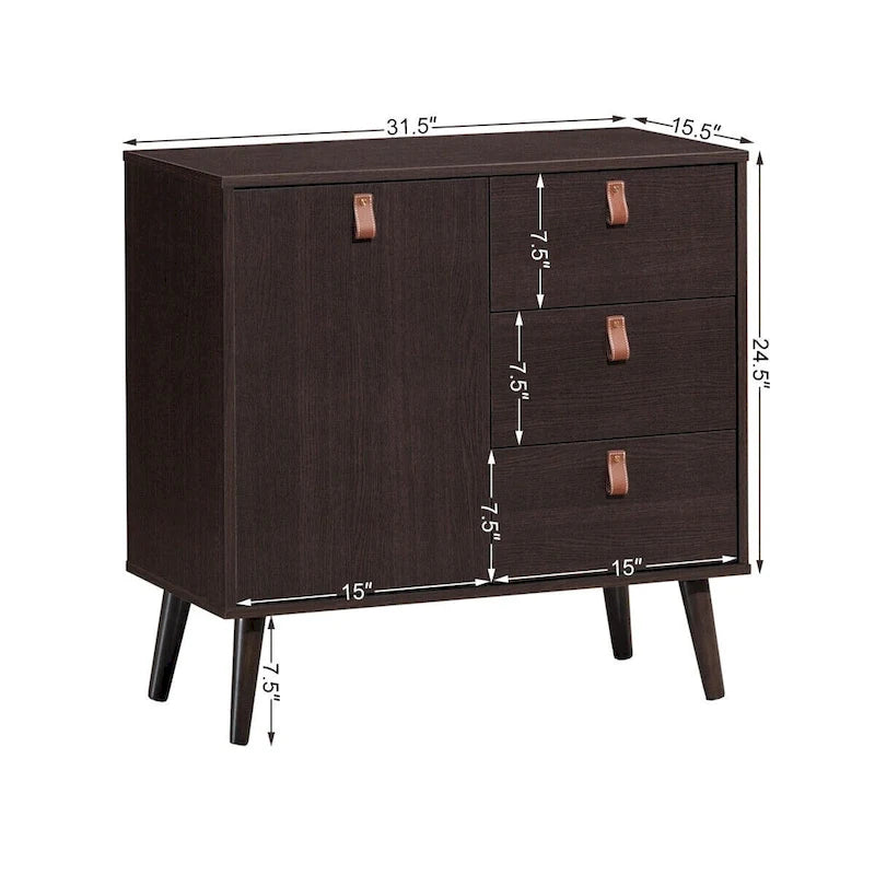 Buffet 3 tiroirs vitrine de rangement