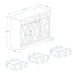 Meuble de Rangement Buffet de Ferme avec 3 Tiroirs et 3 Portes