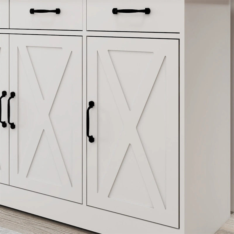 Meuble de Rangement Buffet de Ferme avec 3 Tiroirs et 3 Portes