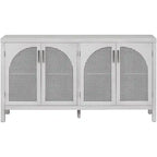 Grand buffet/bahut 60 portes en rotin artificiel avec grand espace de rangement