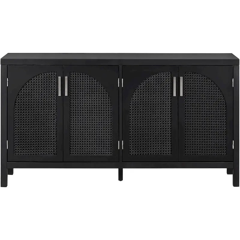 Grand buffet/bahut 60 portes en rotin artificiel avec grand espace de rangement