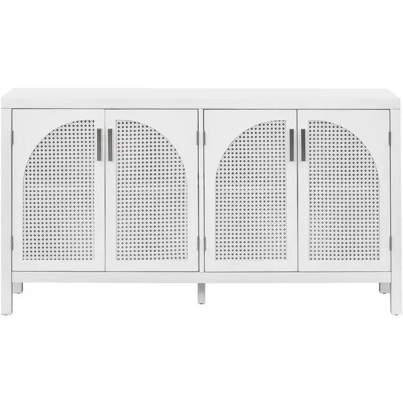 Grand buffet/bahut 60 portes en rotin artificiel avec grand espace de rangement