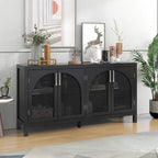 Grand buffet/bahut 60 portes en rotin artificiel avec grand espace de rangement