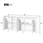 Grand buffet/bahut 60 portes en rotin artificiel avec grand espace de rangement