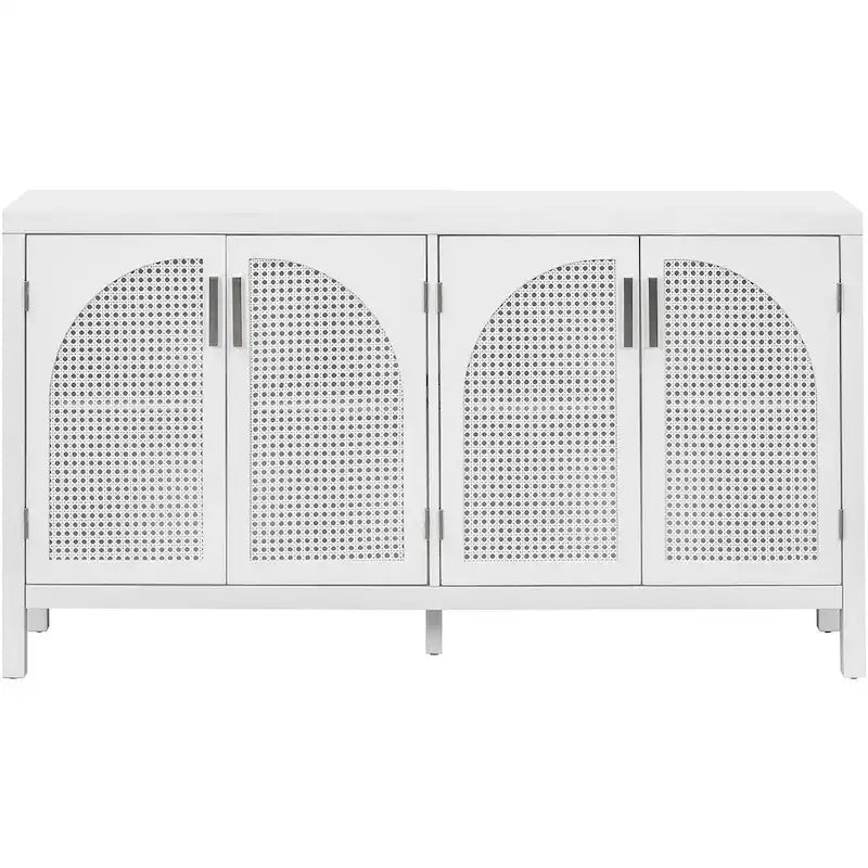 Grand buffet/bahut 60 portes en rotin artificiel avec grand espace de rangement